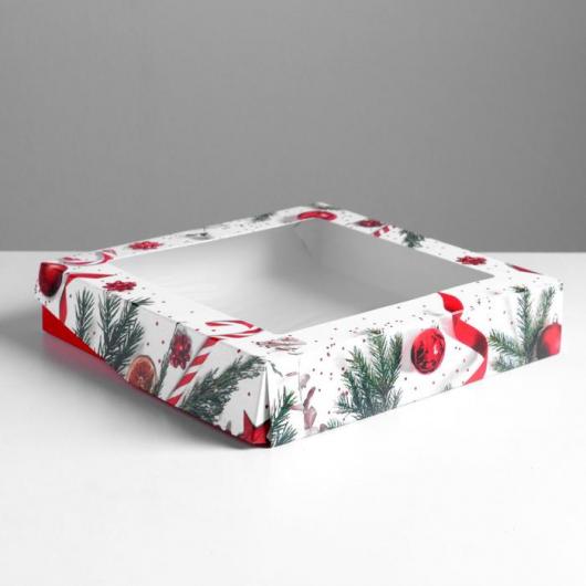 Коробка складная «Поздравляю!», 20 × 20 × 4 см