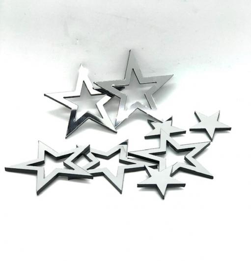 Звездочки серебро 5 шт, акрил