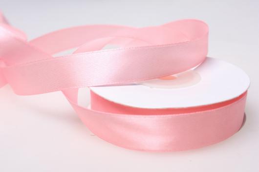Лента атласная 2,5 см светло розовая 033