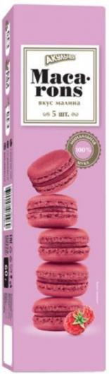 Пироженое миндальное макарон с малиной 