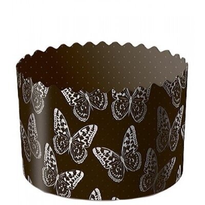 Форма бумажная для кулича БАБОЧКИ d70xh60мм 